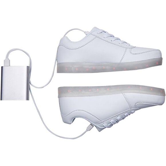 ⚡Unisex White USB Charging Light Up Shoes Sports LED Dancing Sneakers Lace Up - Picture 8 of 8